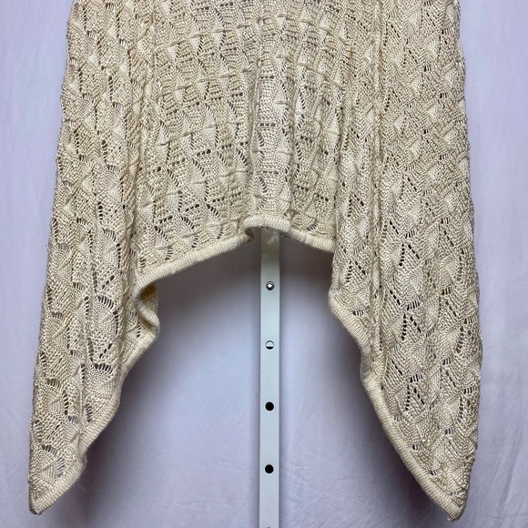 Forever 21 Womenʻs Cream Sleeveless Open Knit Draped Cardigan Vest Medium - Picture 8 of 8